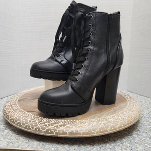 Black Lace-Up Ankle Boots